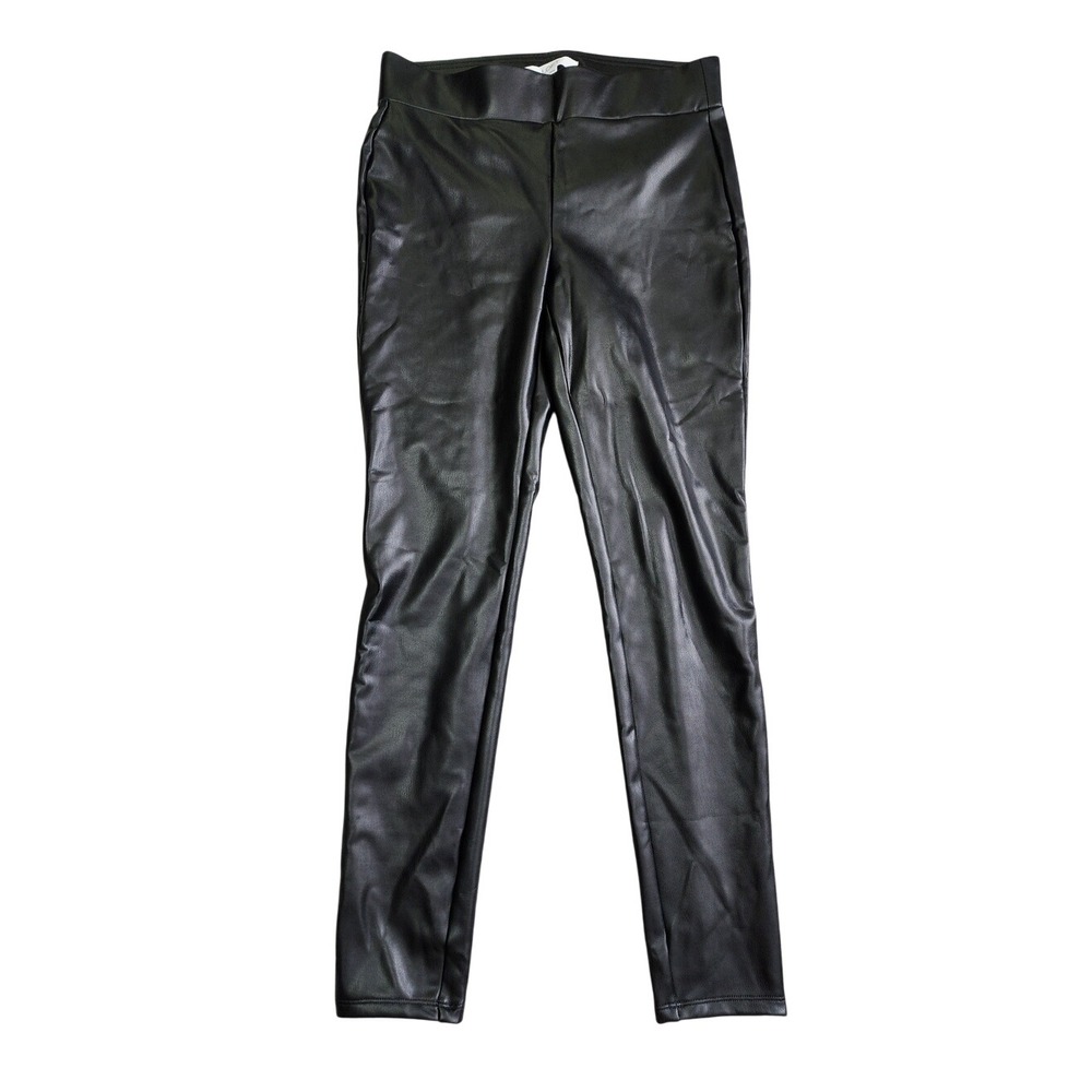 Loft Black Faux Leather Leggings Pull On Pants Casual Moto Small